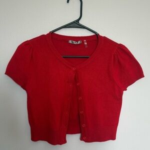 Red cropped sweater